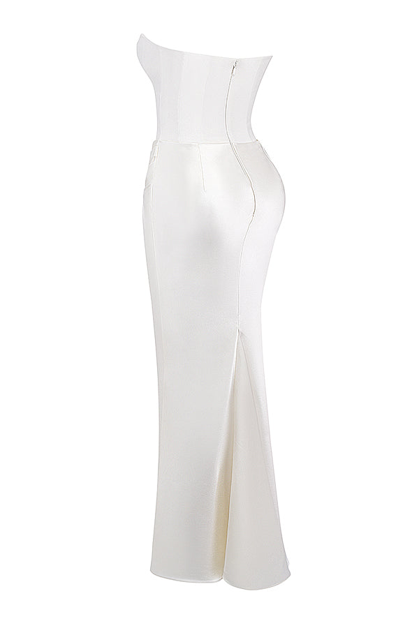 NIMA Elegant strapless korset maxi jurk