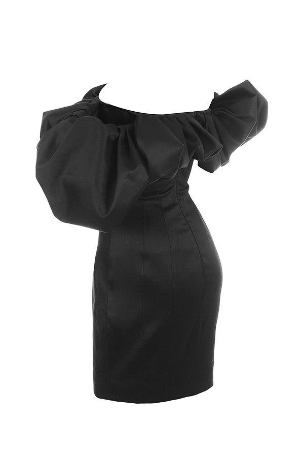 NIMA Satijnen strapless jurk met ruches