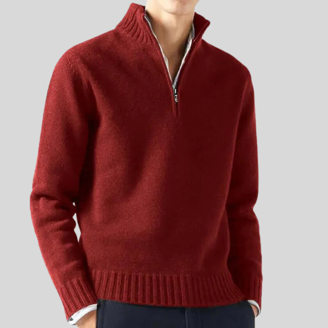 Anton luxurious half-zip sweater – men