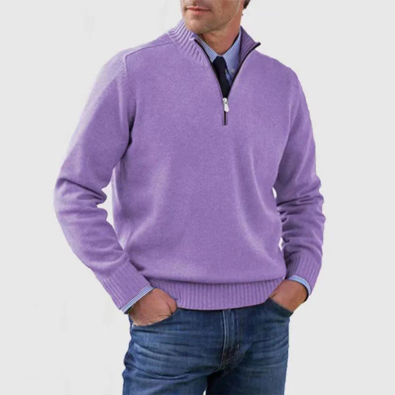 Men's pullover with half zip – cozy and modern