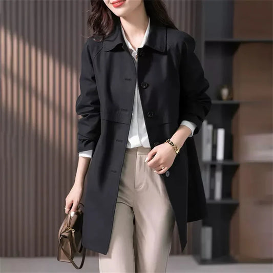 Women's casual trench coat – lightweight, modern transitional coat
