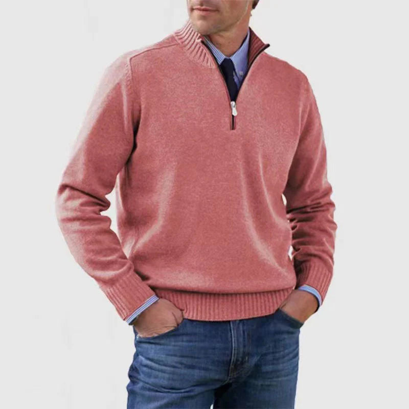 Men's pullover with half zip – cozy and modern