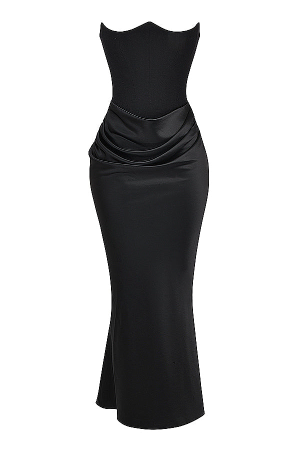 NIMA Elegant strapless korset maxi jurk
