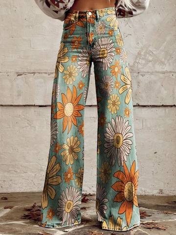 Wide - patterned trousers
