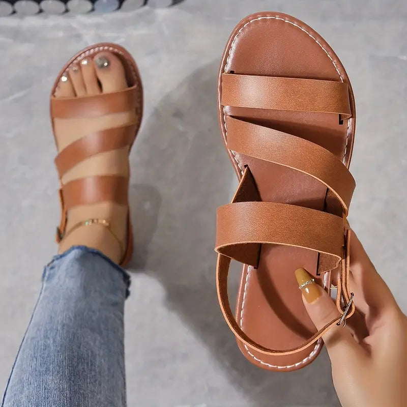 NIMA Chique Romeinse Enkelband Strand Flats Sandalen