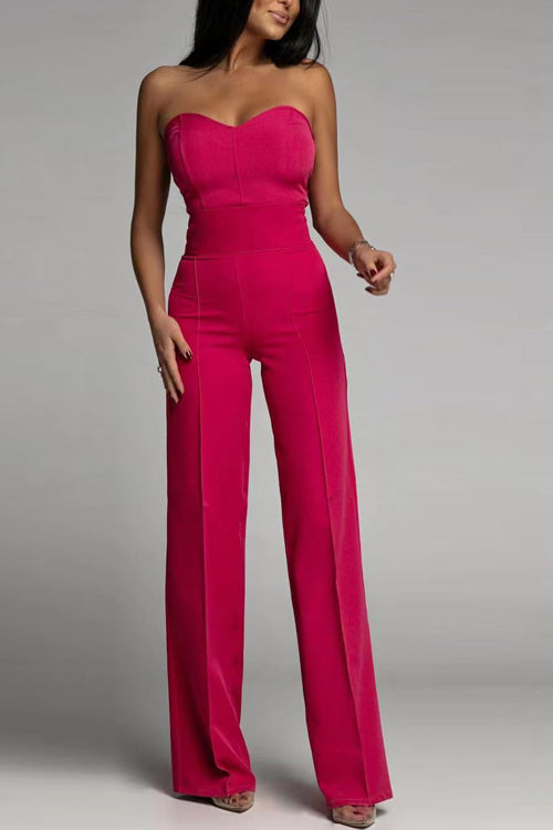 NIMA Chique mouwloze jumpsuit in effen kleur