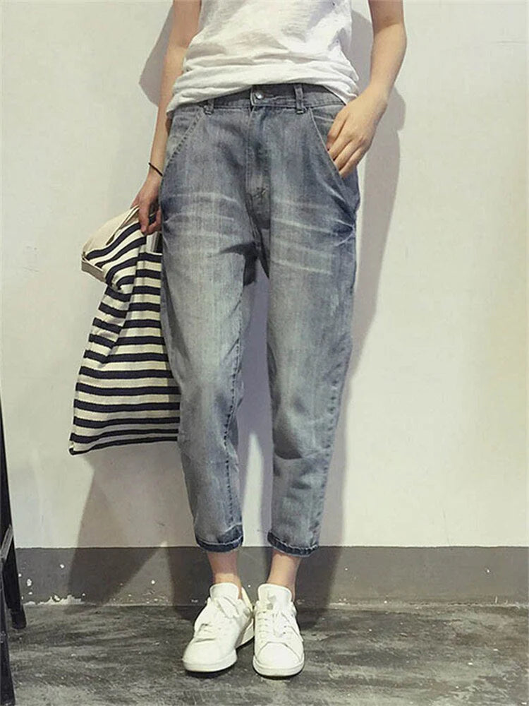 Casual washed jeans – women
