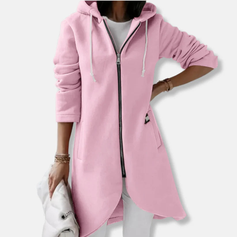 Elise – loose-fitting sweatshirt jacket with hood and zipper