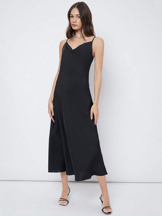 NIMA Casual satijnen maxi jurk