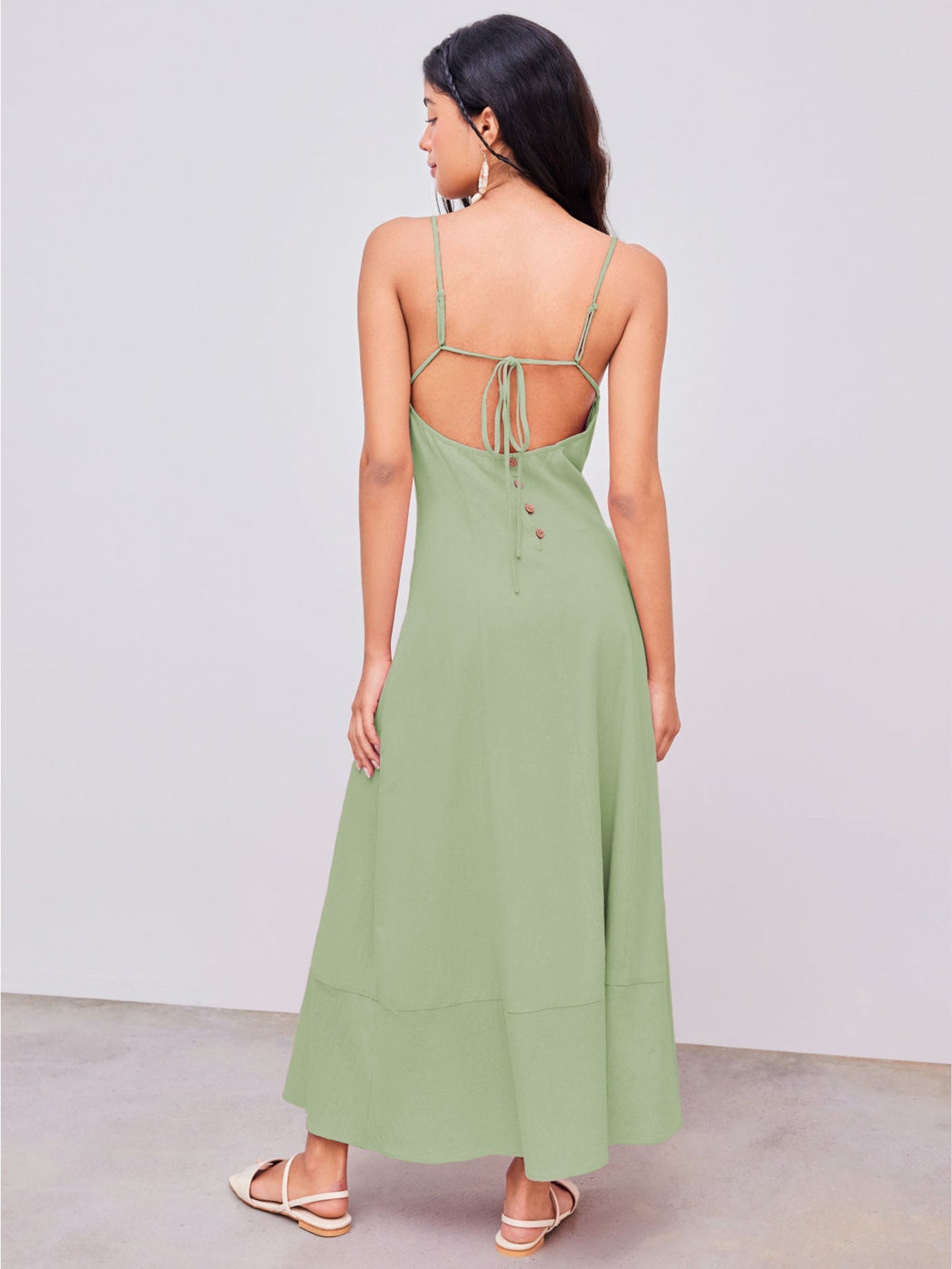 NIMA Casual lichtgroene maxi jurk