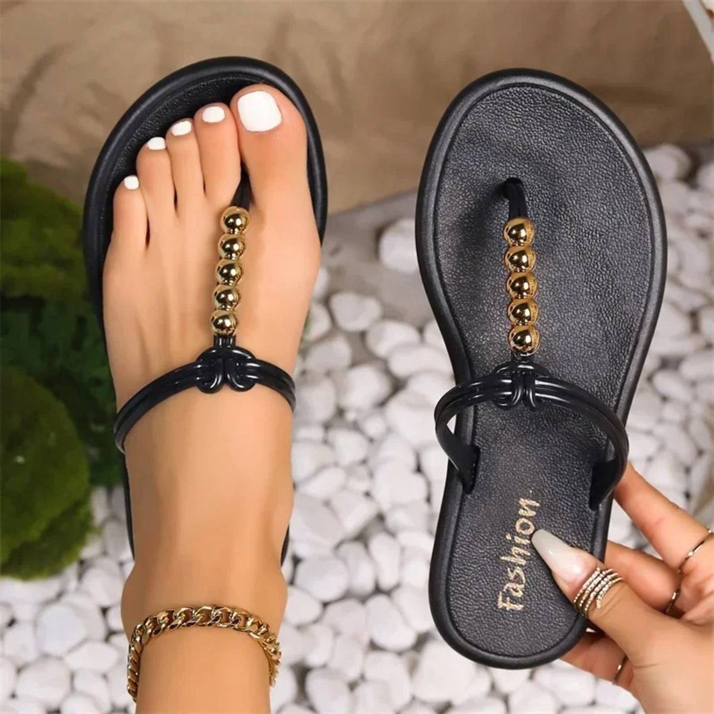 NIMA elegante zwarte antislip zachte comfortabele slippers