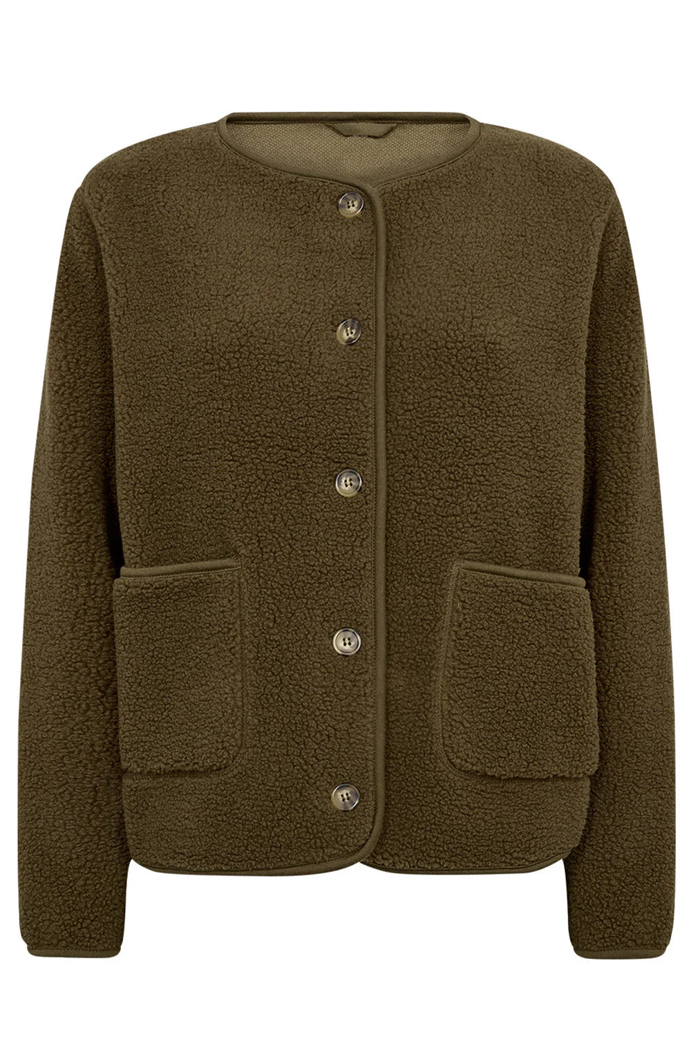 Ada teddy jacket in army style – women's