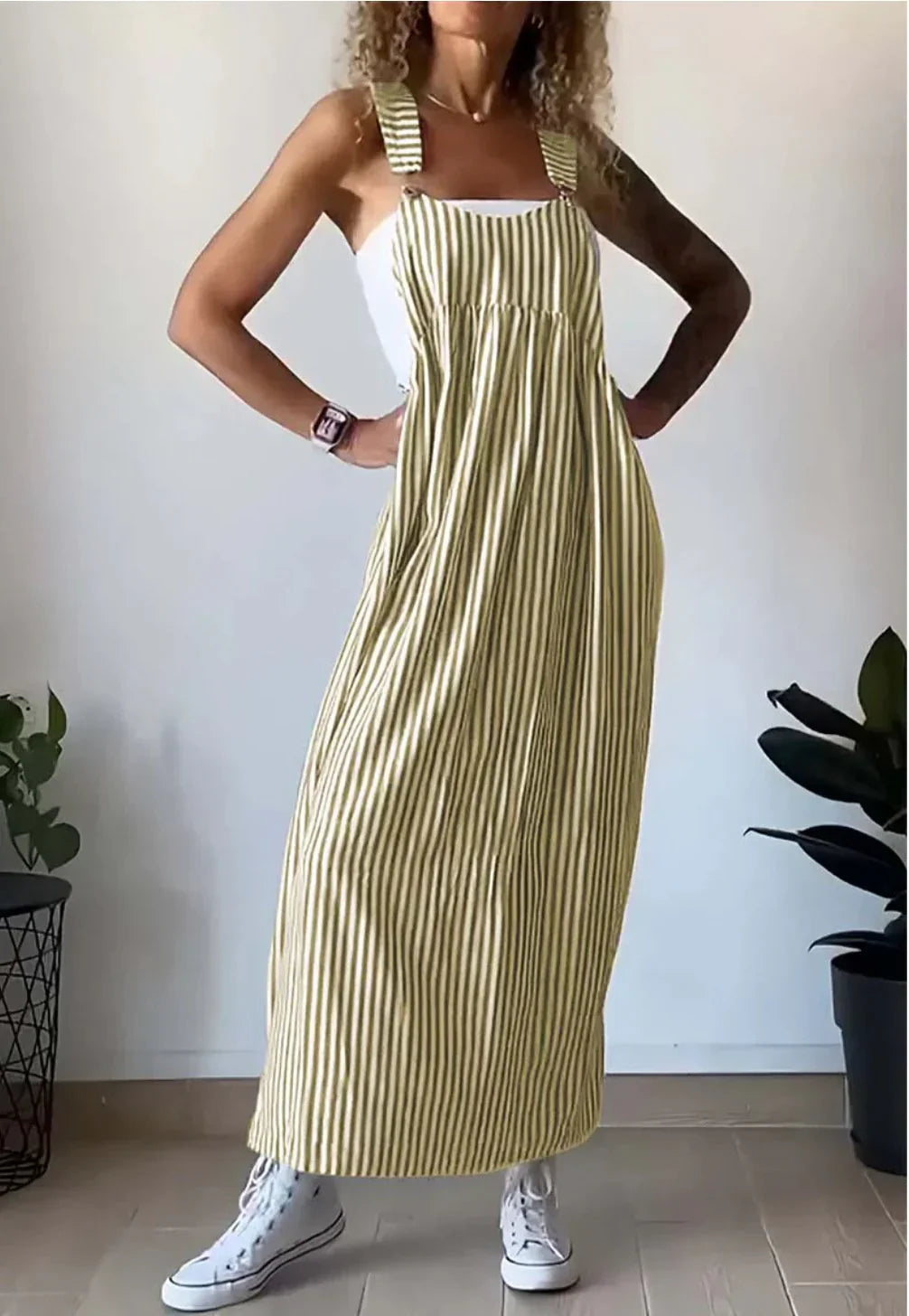 Alice | casual overalljurk met strepen