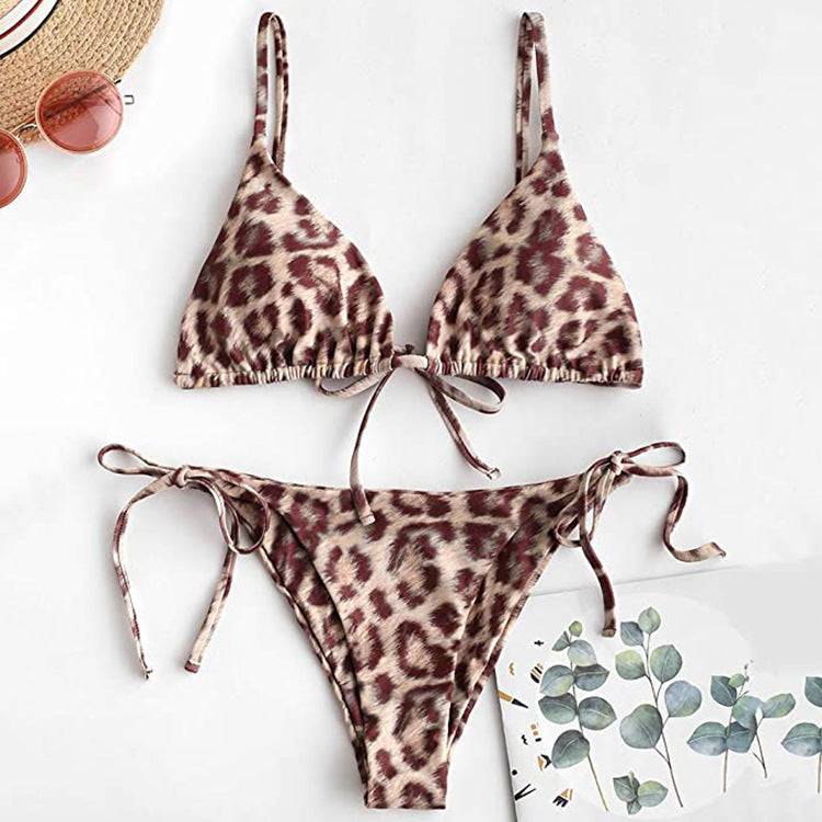 NIMA oranje snack print v nek brazilian bikini