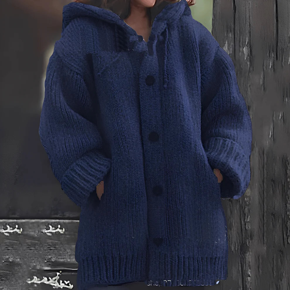 Jaqueline – cozy cardigan with hood and pockets