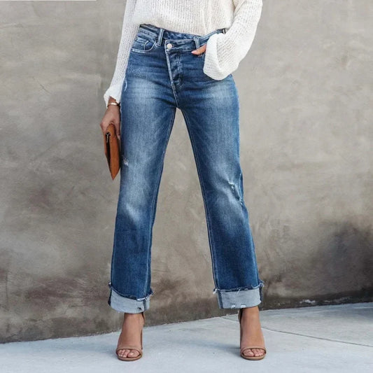 Alani - denim broek met hoge taille