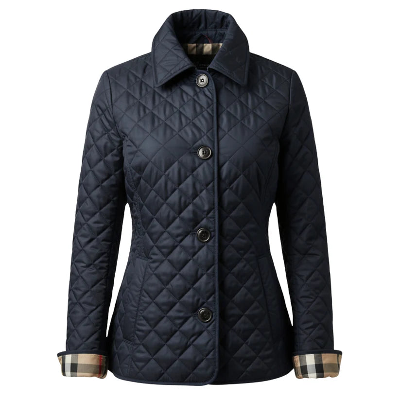 Freya – women's quilted jacket with diamond pattern and button closure