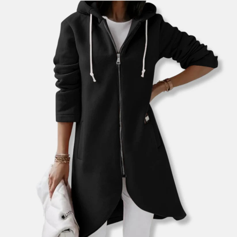 Elise – loose-fitting sweatshirt jacket with hood and zipper