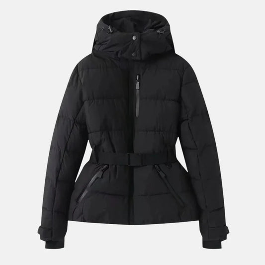 Helena – padded ski jacket with belt and waterproof hood