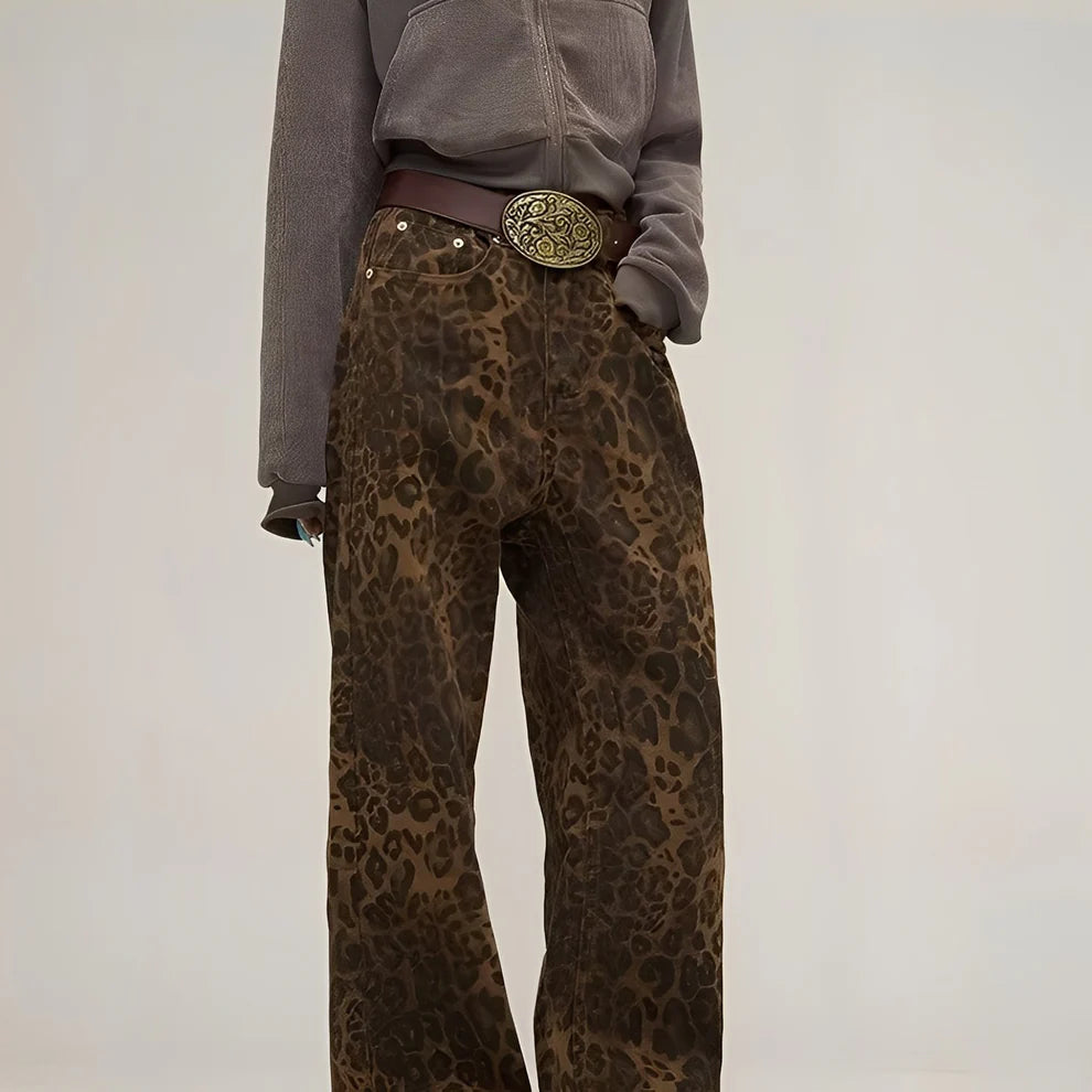 Felecia stylish printed baggy jeans – women