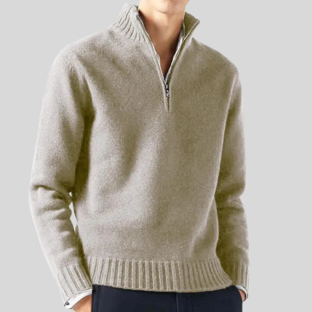Anton luxurious half-zip sweater – men