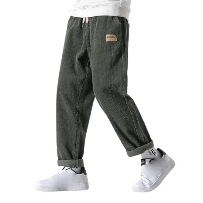 Men's oversized casual corduroy trousers – soft, comfortable cut