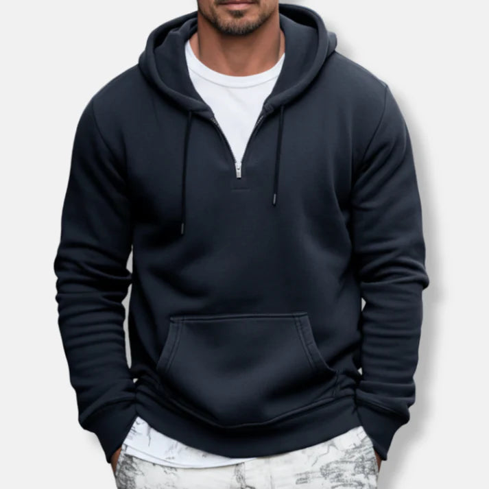 Morten – quarter-zip hoodie with kangaroo pocket and relaxed fit
