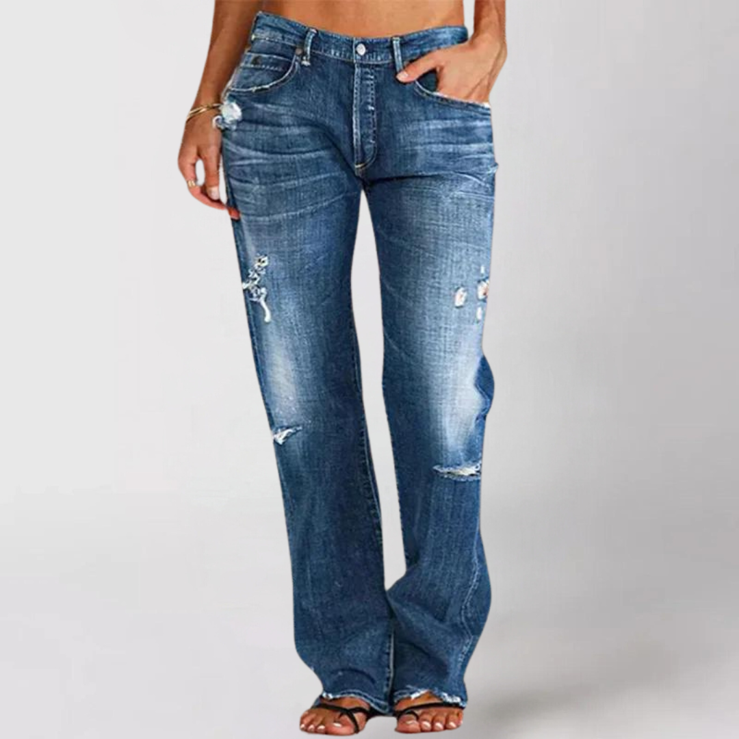 Wide denim jeans for women