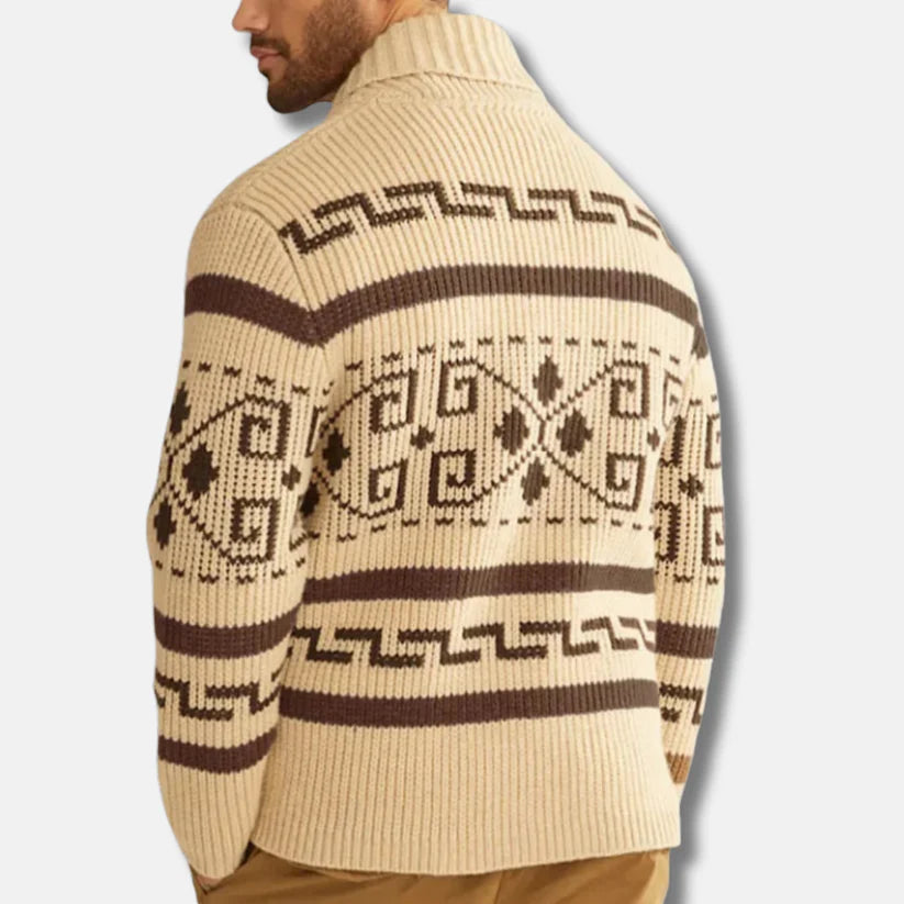 Simon – wool cardigan with shawl collar and zipper