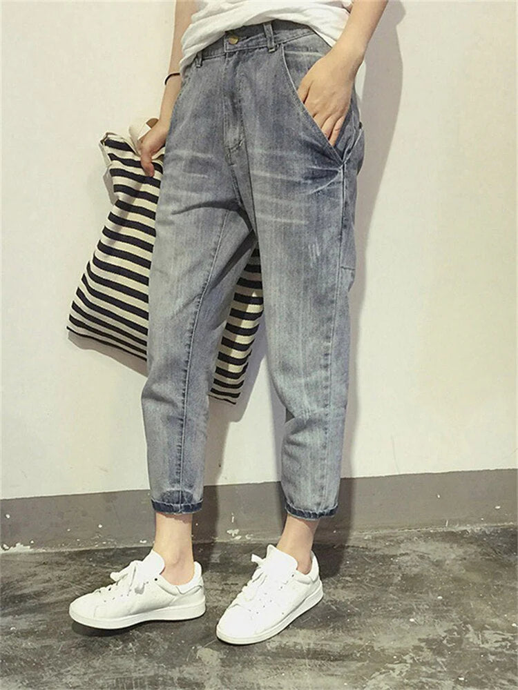 Casual washed jeans – women