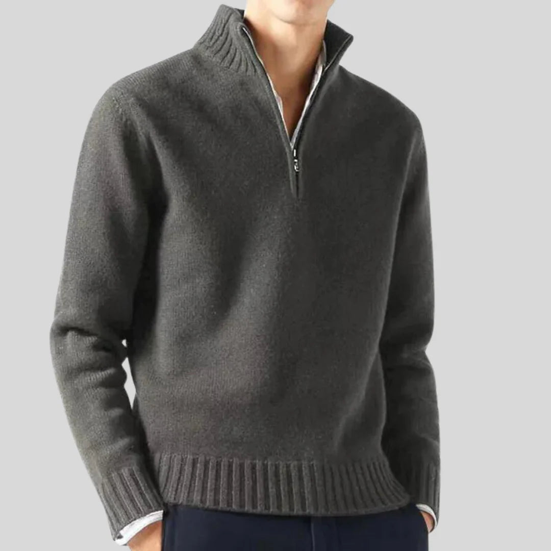 Anton luxurious half-zip sweater – men
