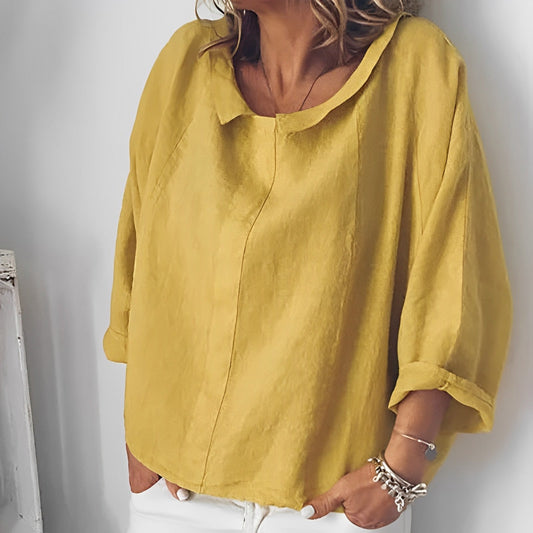 Yelena - linnen blouse met losse kraag