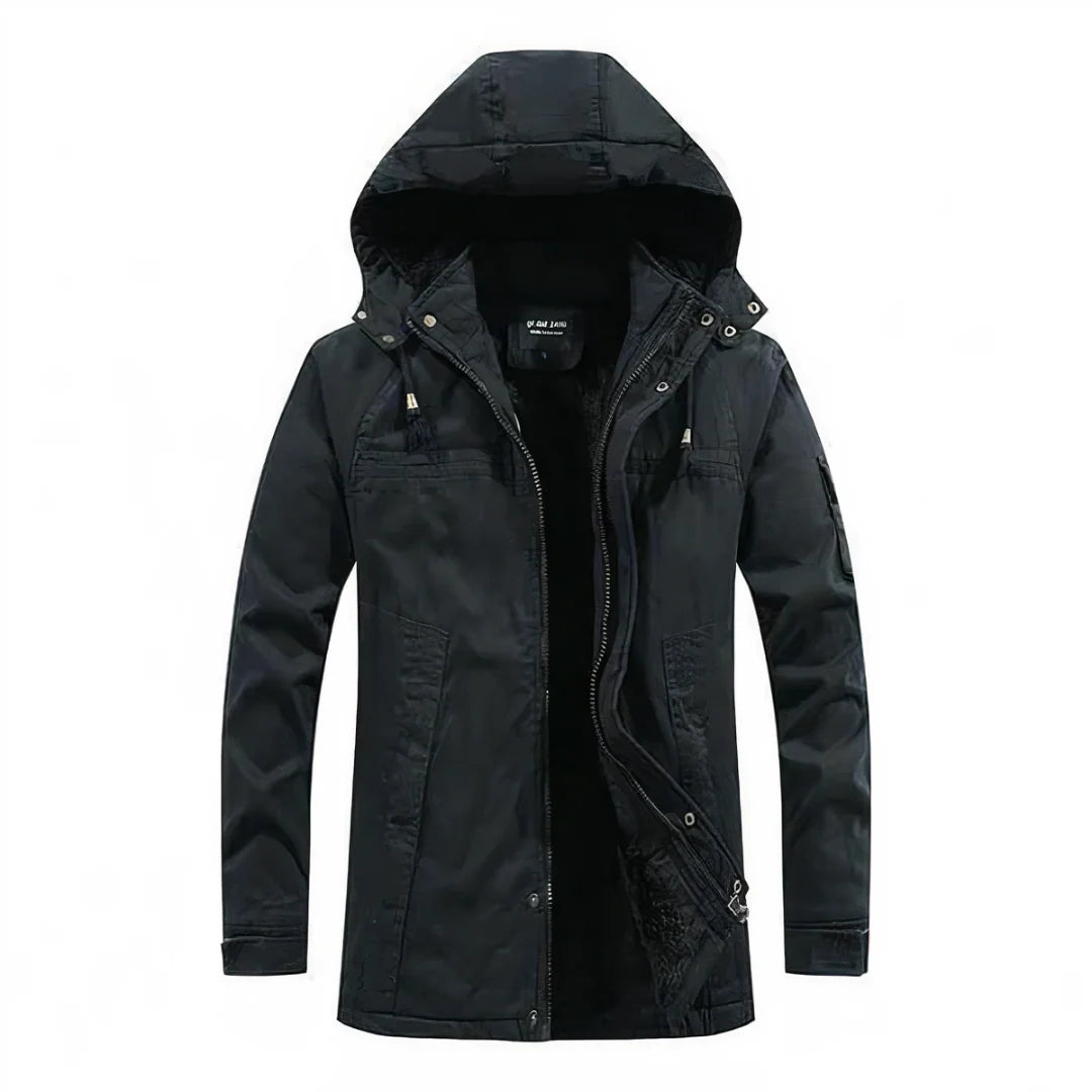 Stylish winter jacket for men with hood – functional & warm