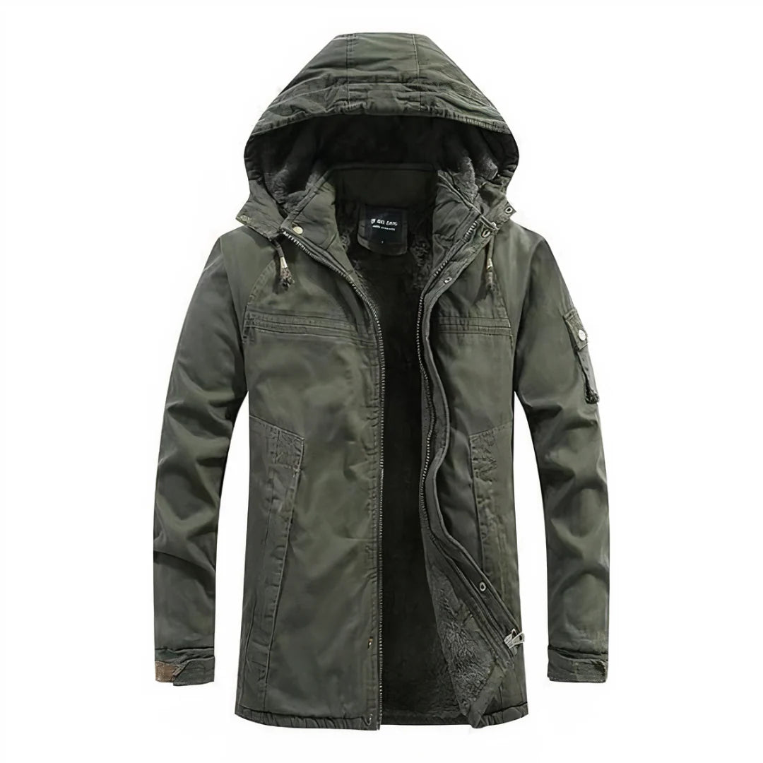 Stylish winter jacket for men with hood – functional & warm