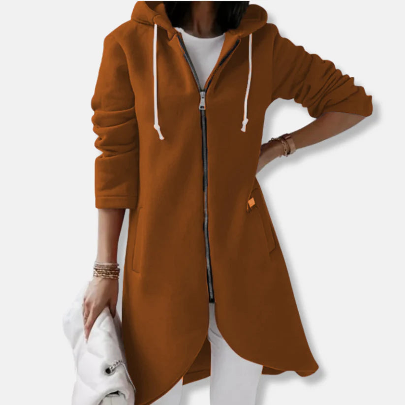 Elise – loose-fitting sweatshirt jacket with hood and zipper