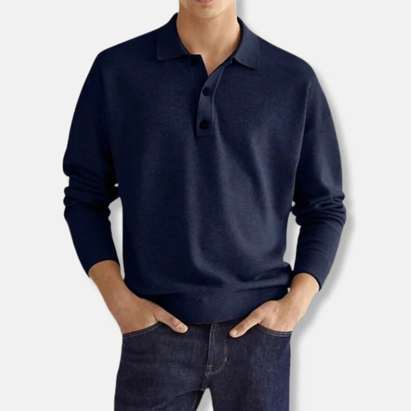 Johan – cotton blend polo neck sweater