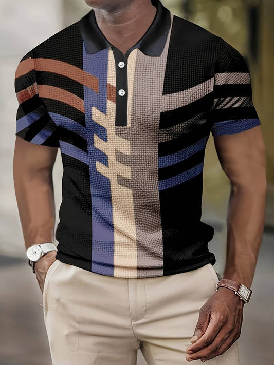 NIMA casual overhemd met 1/4 knopen in vintage stijl