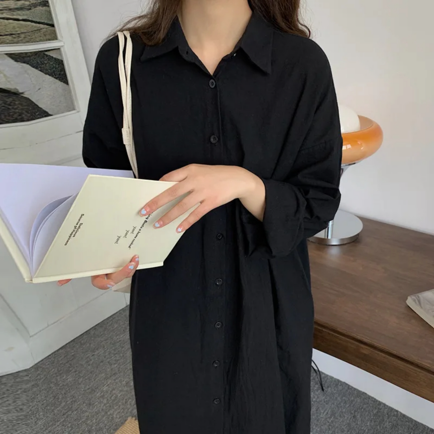 NIMA bruine lichtgewicht knoop lange zomer blouse