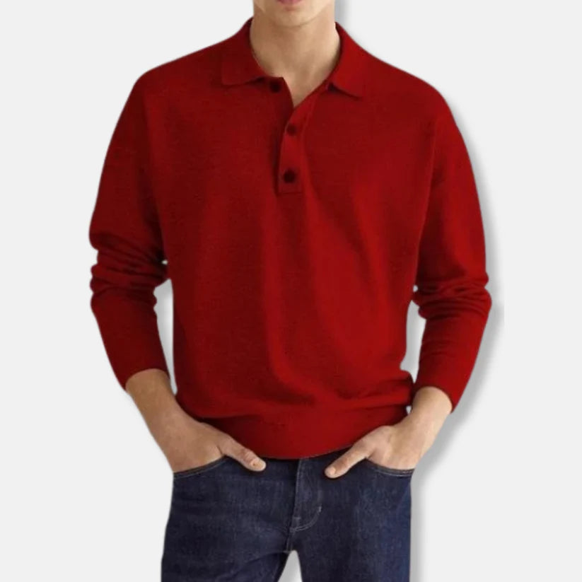 Johan – cotton blend polo neck sweater