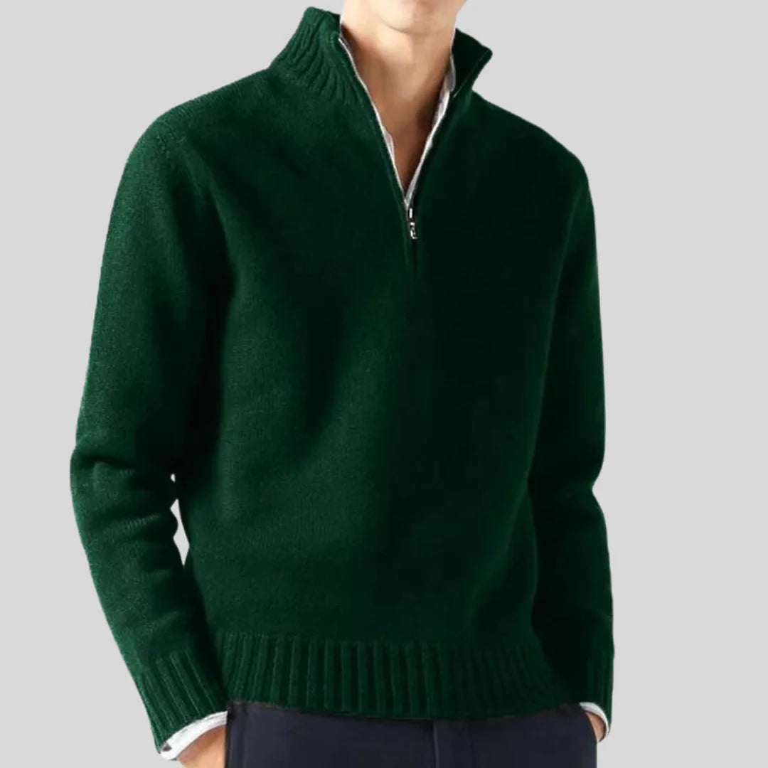 Anton luxurious half-zip sweater – men