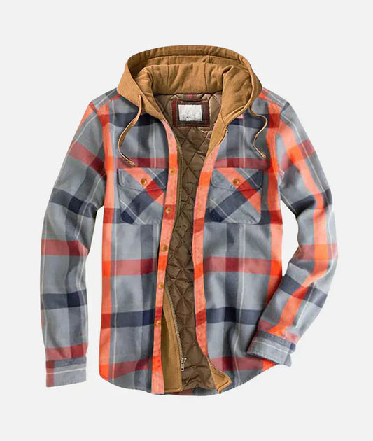 Henrik – lined flannel shirt jacket with hood and zipper