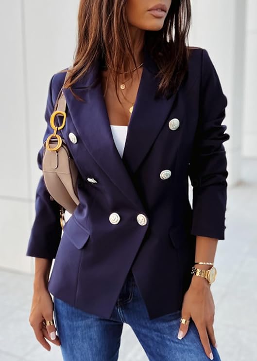 Helena – double-breasted blazer with tailored cut and lapel collar