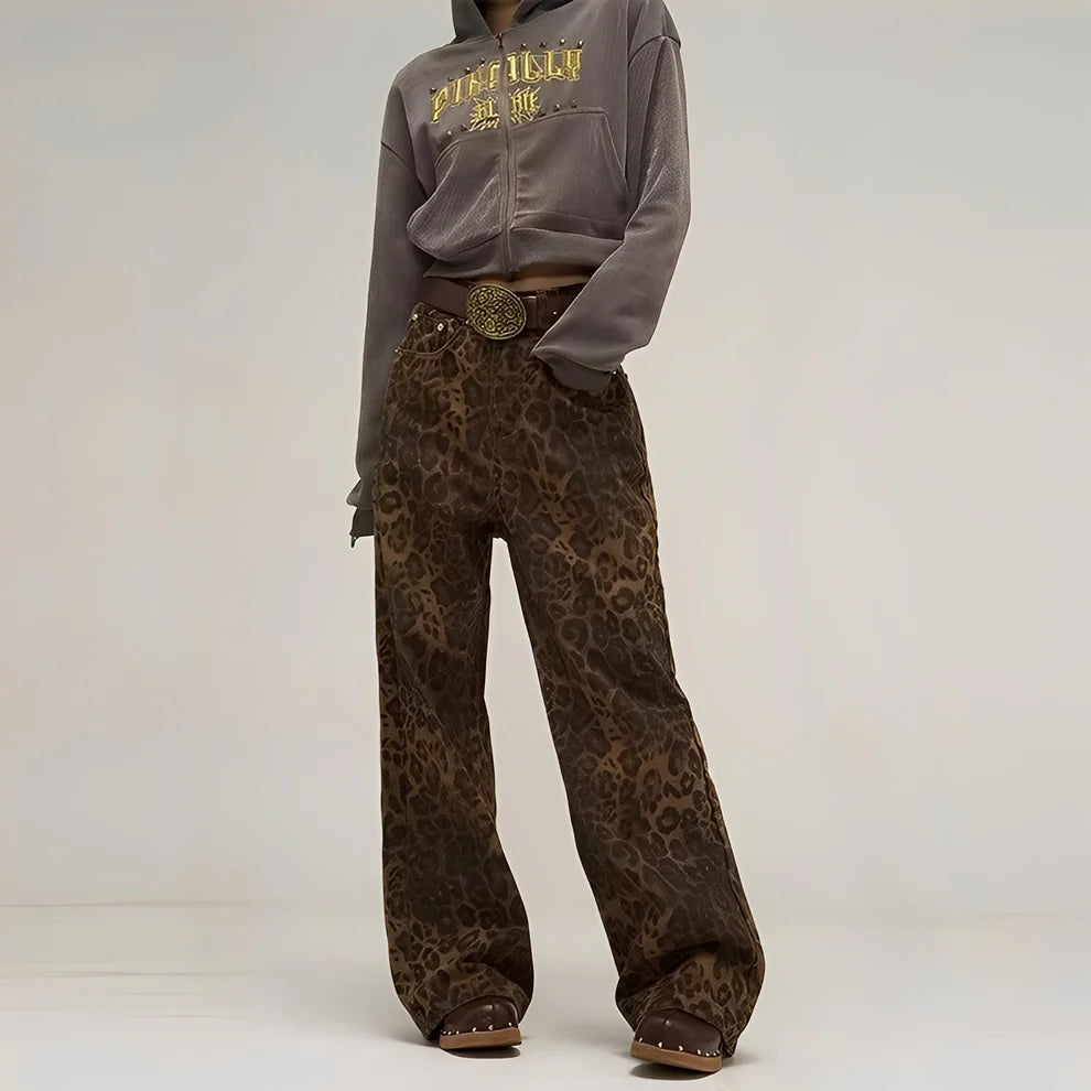 Felecia stylish printed baggy jeans – women