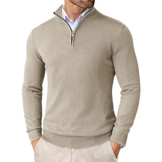 Bowen modern half-zip sweater – men