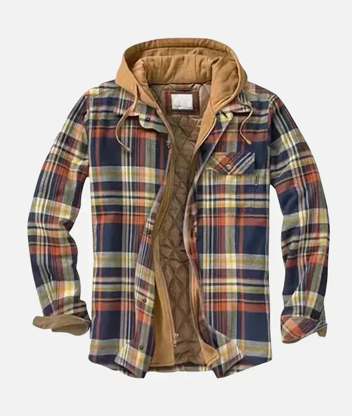 Henrik – lined flannel shirt jacket with hood and zipper