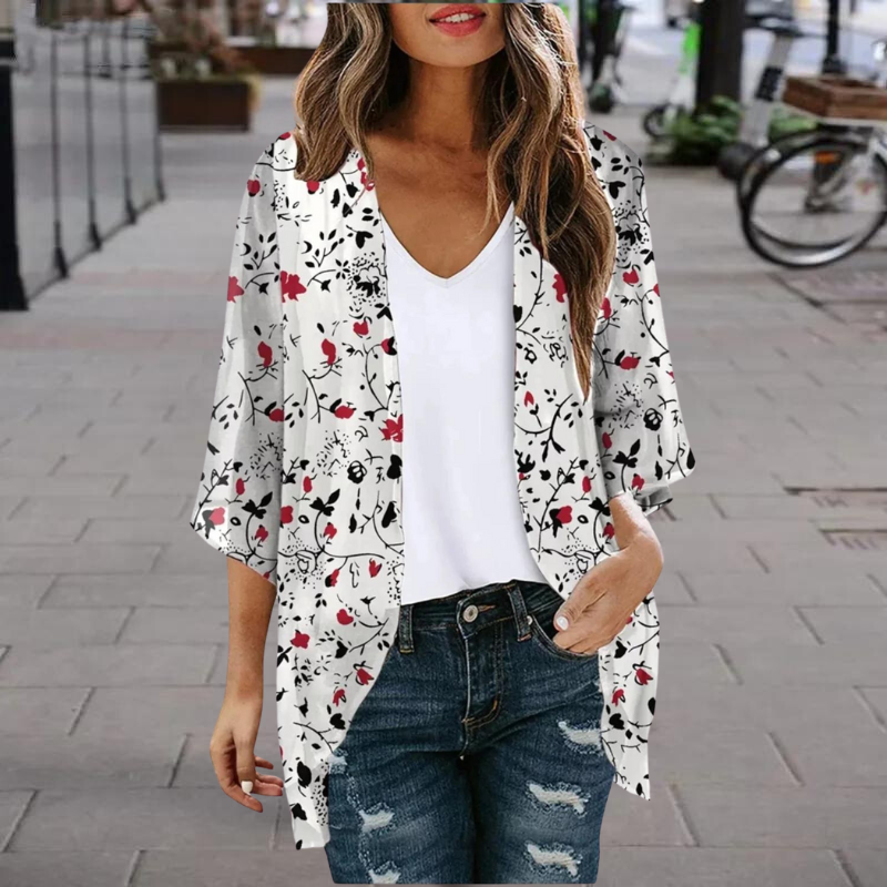NIMA groene bedrukte lichtgewicht lange zomer blouse