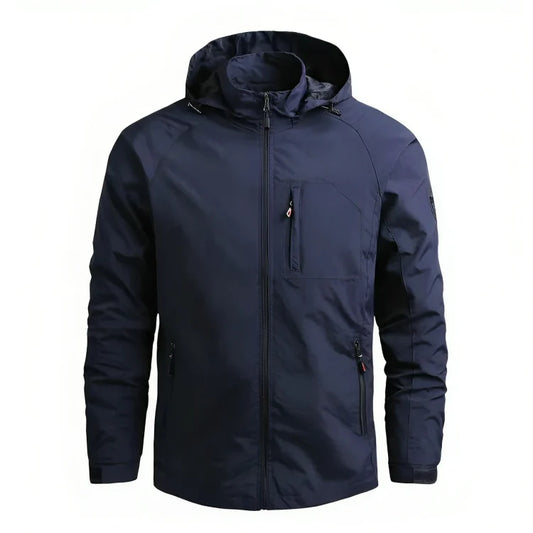 Men's outdoor softshell jacket with hood – weatherproof & flexible