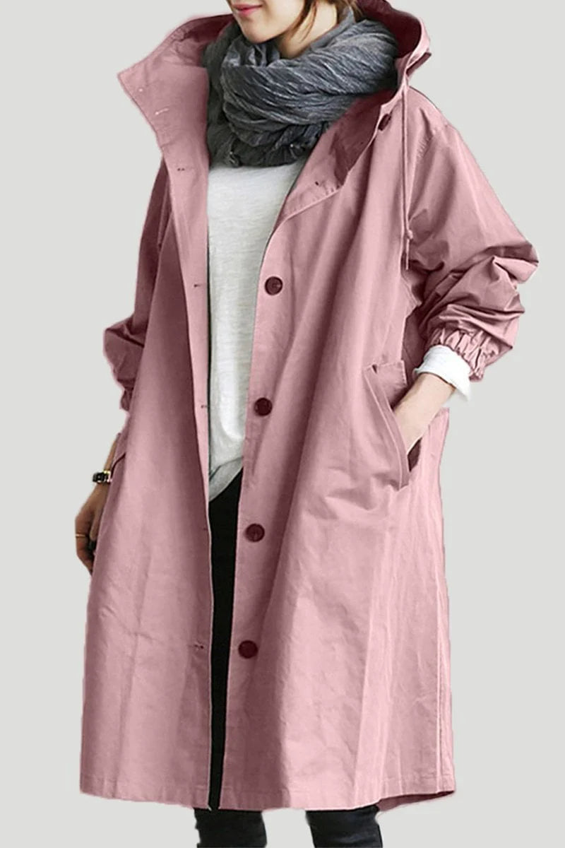 Amaya - waterproof trench coat with hood for women