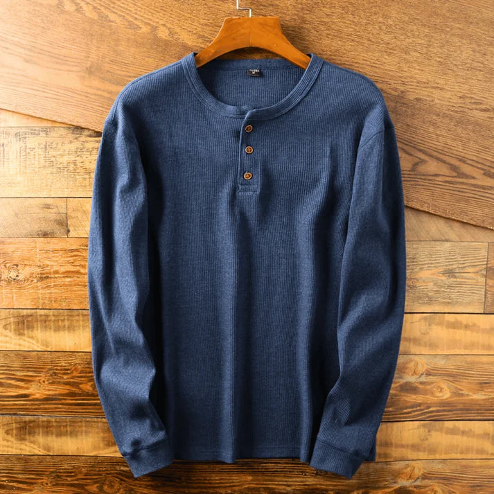 Finn – henley t-shirt made from 100% cotton with long sleeves