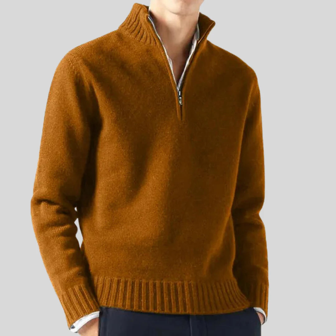 Anton luxurious half-zip sweater – men